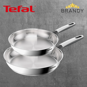 Tefal Emotion+ Stainless Steel Frypans Set 24 & 28 cm