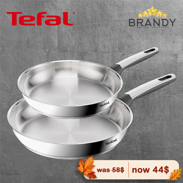 Tefal Emotion+ Stainless Steel Frypans Set 24 & 28 cm