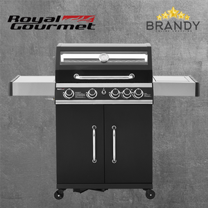 Royal Gourmet Gas BBQ with Side Burner 132x114x57cm