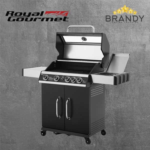 Royal Gourmet Gas BBQ with Side Burner 132x114x57cm