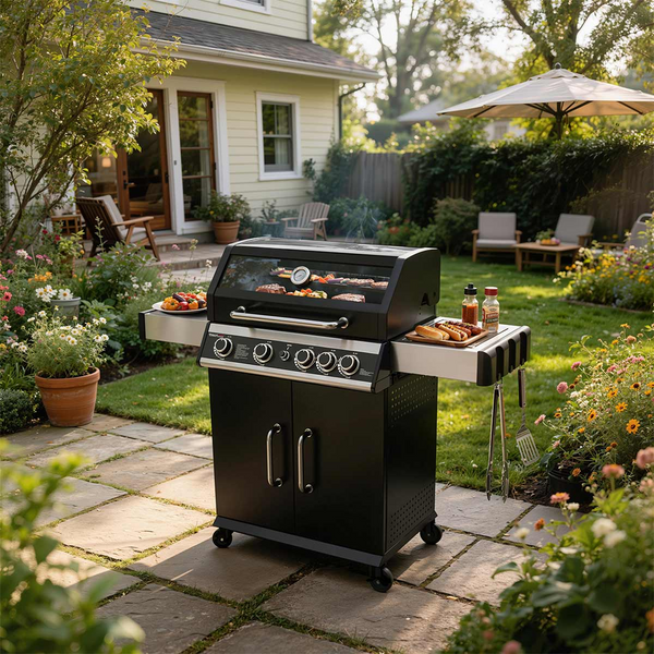 Royal Gourmet Gas BBQ with Side Burner 132x114x57cm