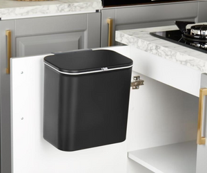 EKO Puro Plus Plastic In-cabinet Bin Black 10L EK6028P-10L-B-3