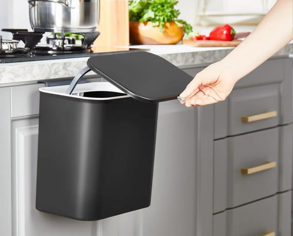 EKO Puro Plus Plastic In-cabinet Bin Black 10L EK6028P-10L-B-1