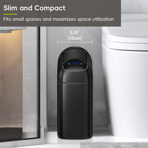 EKO Astro Slim Sensor Bin Matt Black 10L EK9100-10L-MBS-3