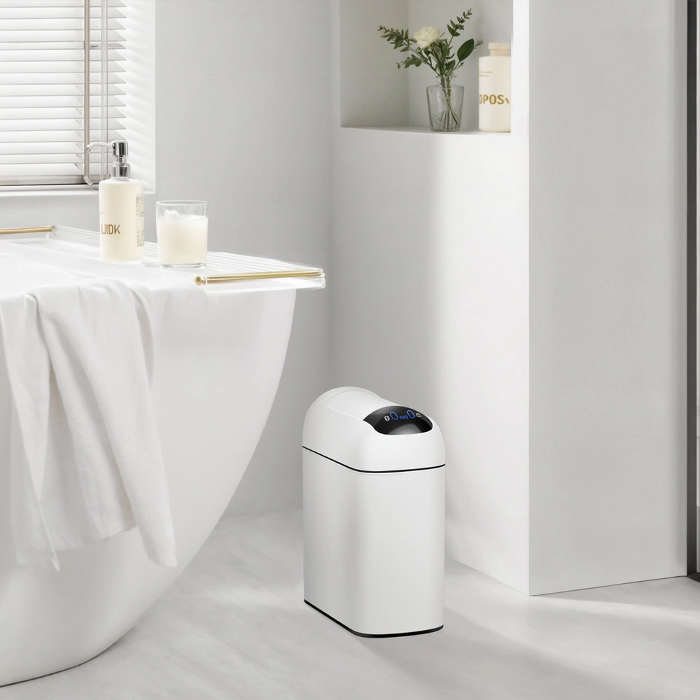 EKO Astro Slim Sensor Bin Matt White 10L EK9100-10L-MWS-1