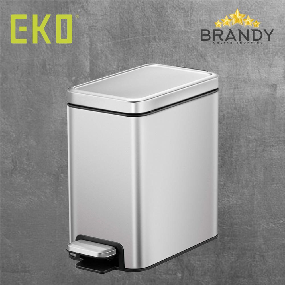 EKO Genie Slim Pedal Bin Stainless Steel 5L EK9117MMT-5L-1