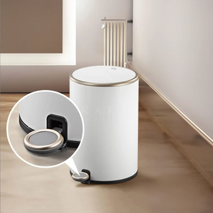 EKO Cosmo Pedal Bin Stainless Steel Matt White 6L EK9330P-6L-MWS