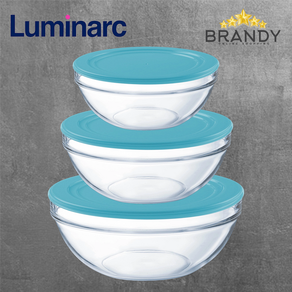 Empilable Set 3 Round Food Containers - Tempered Glass