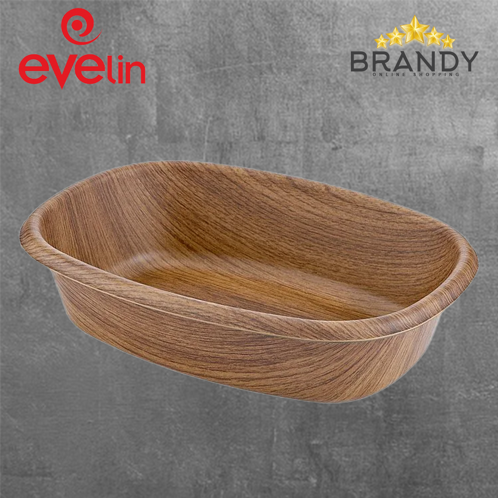 Evelin Oval Bowl 28x21cm Wooden Finish-1