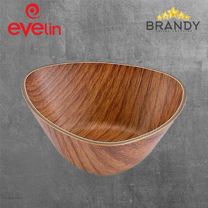 Evelin Triangular Bowl 10cm Wooden Finish-1