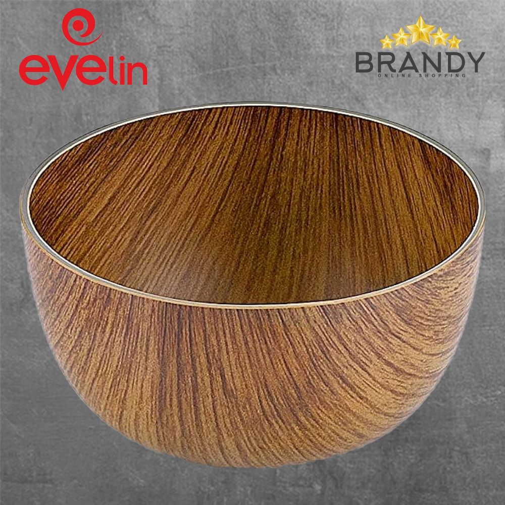 Evelin Round Salad Bowls Wooden Finish - 3 Sizes-1