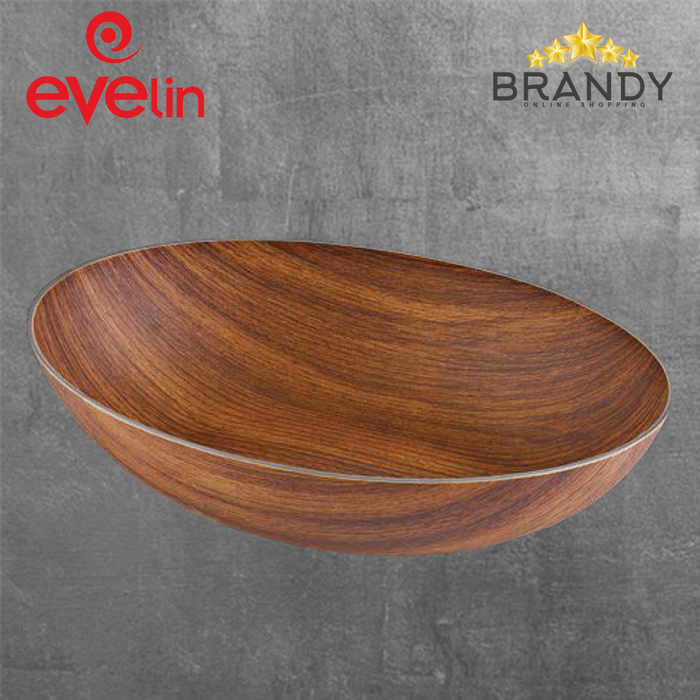 Evelin Oval Bowl 36x25cm Wooden Finish-1