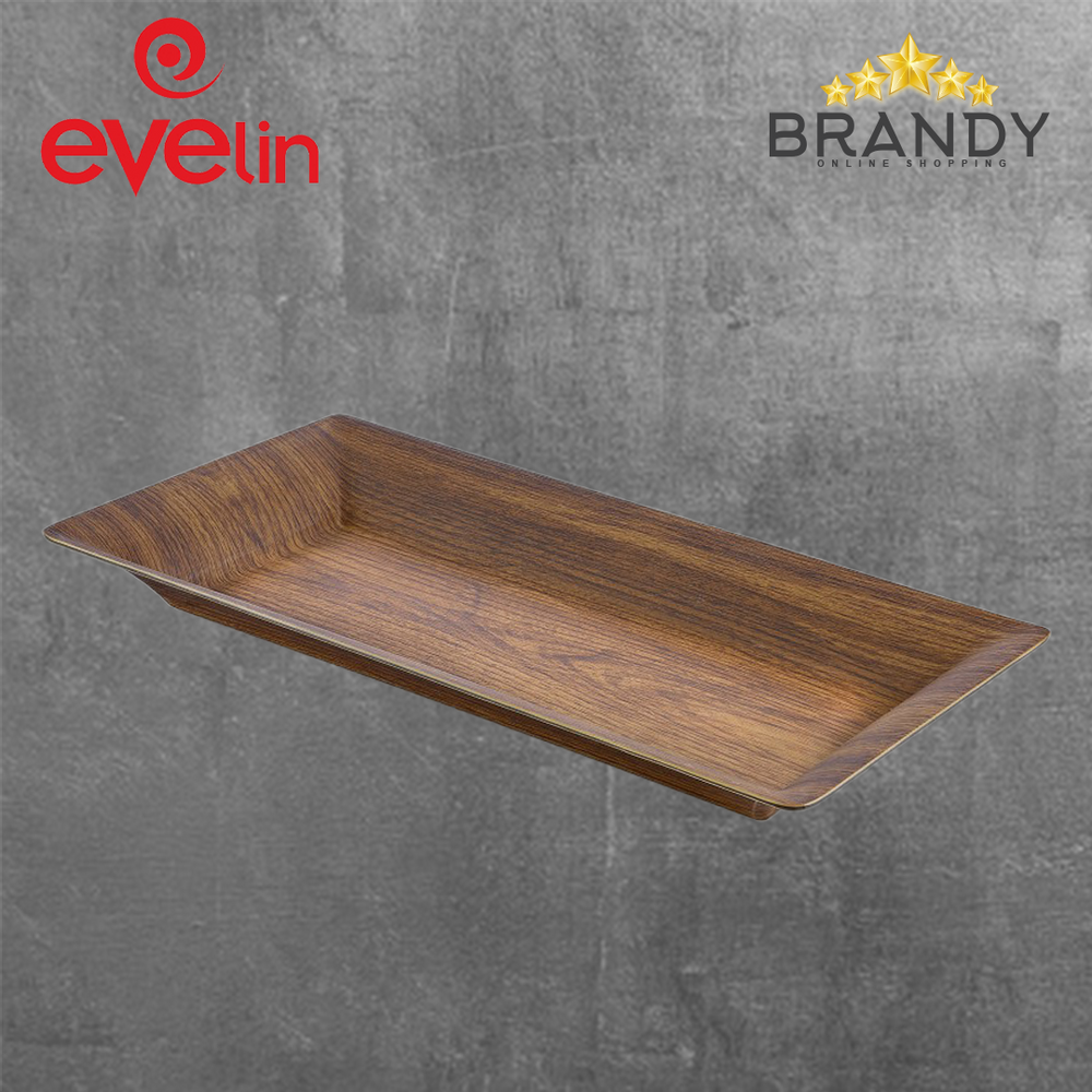 Evelin Rectangular Tray 36x19cm Wooden Finish-1