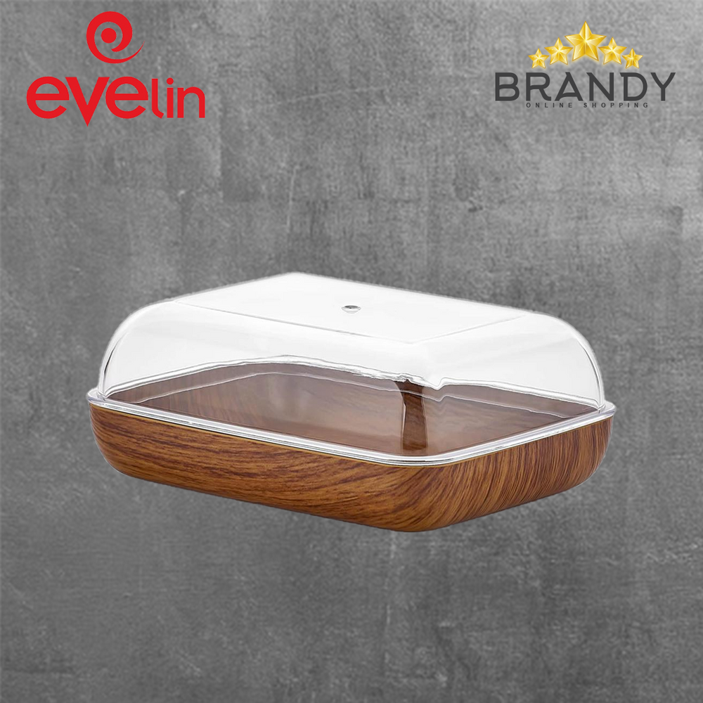 Evelin Multi Purpose Platter with Cover Wooden Finish 13.5x10cm-1