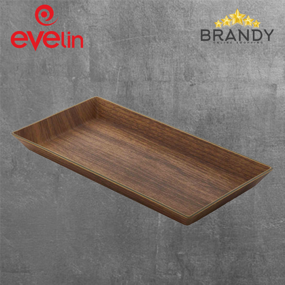 Evelin Rectangular Tray 27x14cm Wooden Finish-1