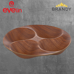 Evelin Appetizer Dish 4 Sections Wooden Finish-1