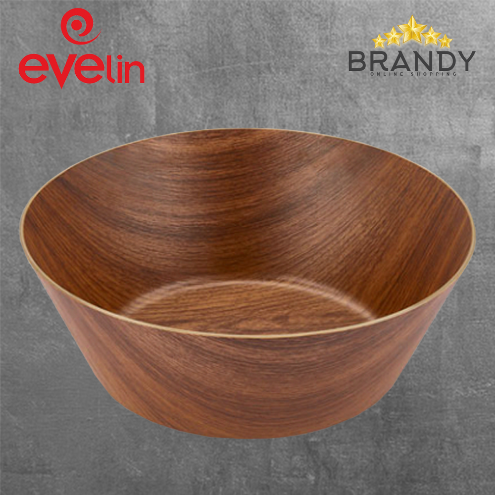 Evelin Round Salad Bowls Wooden Finish - 3 Sizes