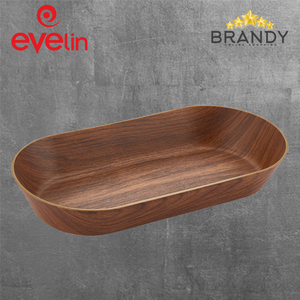 Evelin Oval Plates Wooden Finish - 4 Sizes
