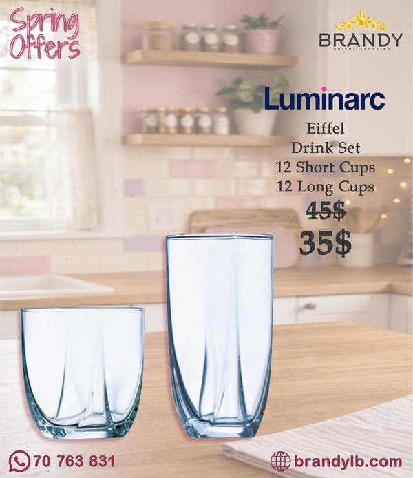 Luminarc Eiffel 24-Piece Drink Glass Set-1