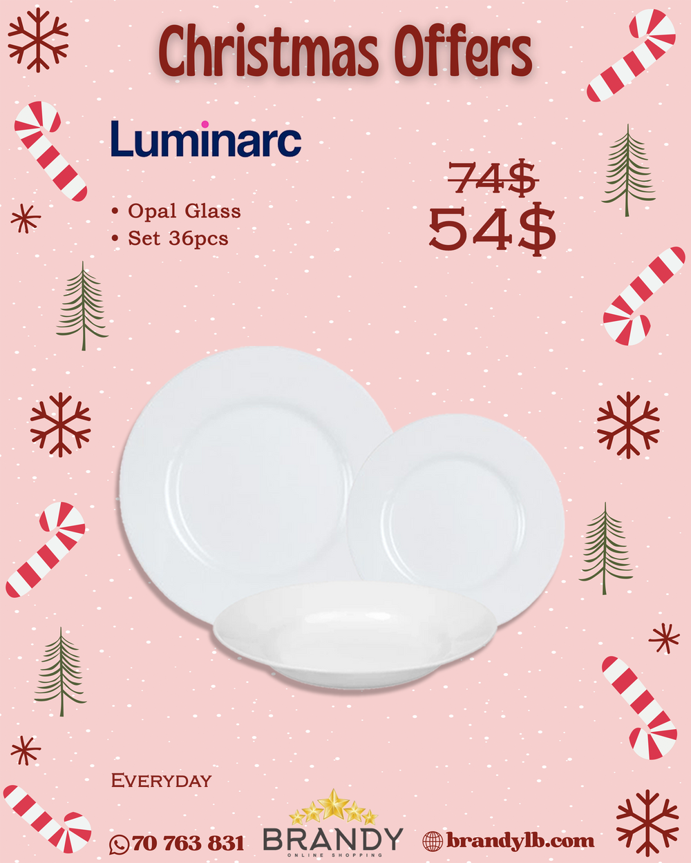 Everyday Dinner Set 36pcs Opal Glass