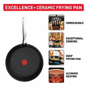 Tefal Excellence+ Ceramic Frypans Black - 2 Sizes