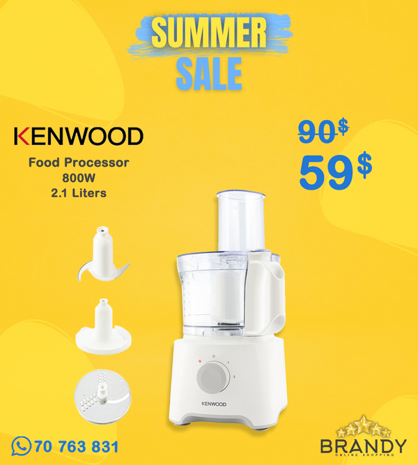 Kenwood MultiPro Compact FDP300WH Food Processor 2.1L 800W White
