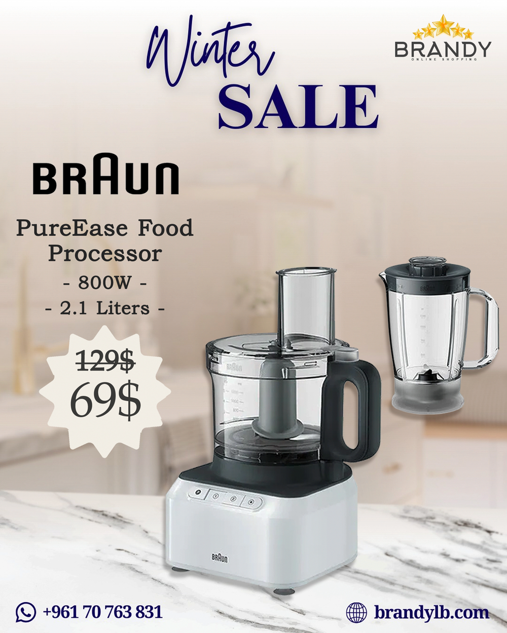 Food Processor 2.1L FP3131WH with Attachments