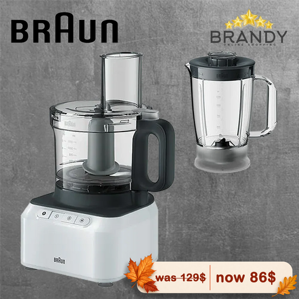Braun PureEase FP3131WH Food Processor 800W 2.1L Bowl & 1.2L Blender