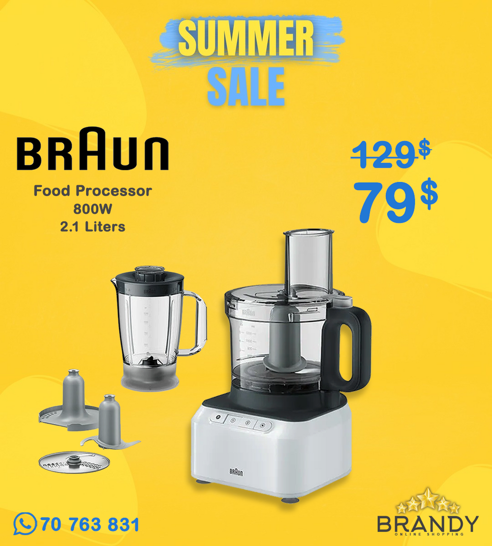 Braun PureEase FP3131WH Food Processor 800W 2.1L Bowl & 1.2L Blender