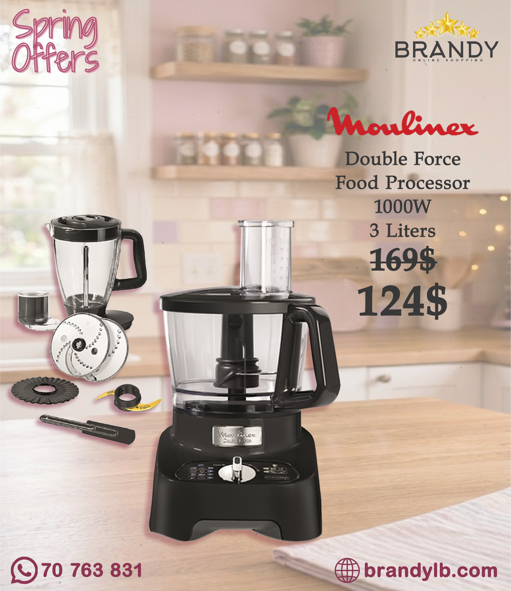 Moulinex Double Force FP821811 Food Processor 1000W 3L 28 Functions