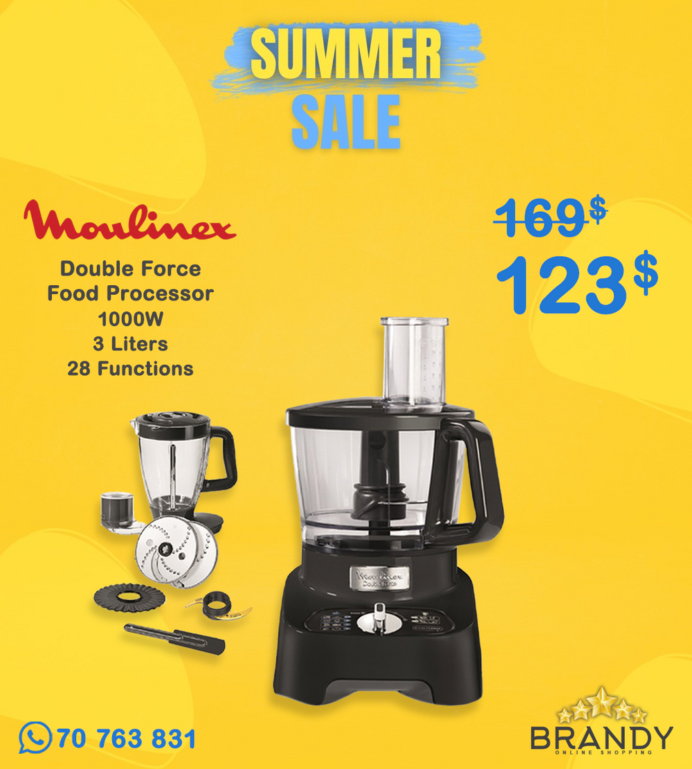Moulinex Double Force FP821811 Food Processor 1000W 3L 28 Functions
