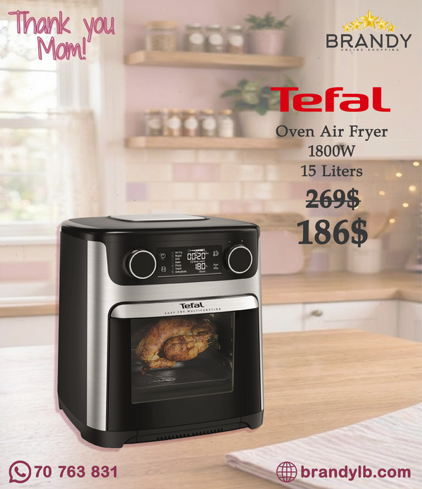Tefal Easy Fry FW556DG0 Air Fryer Oven 15L 9-in-1 Stainless Steel