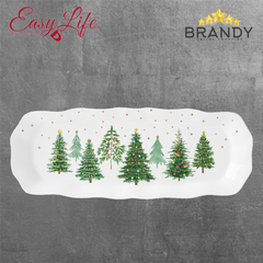 Easy Life Festive Trees Rectangular Serving Plate 37 x 14 cm