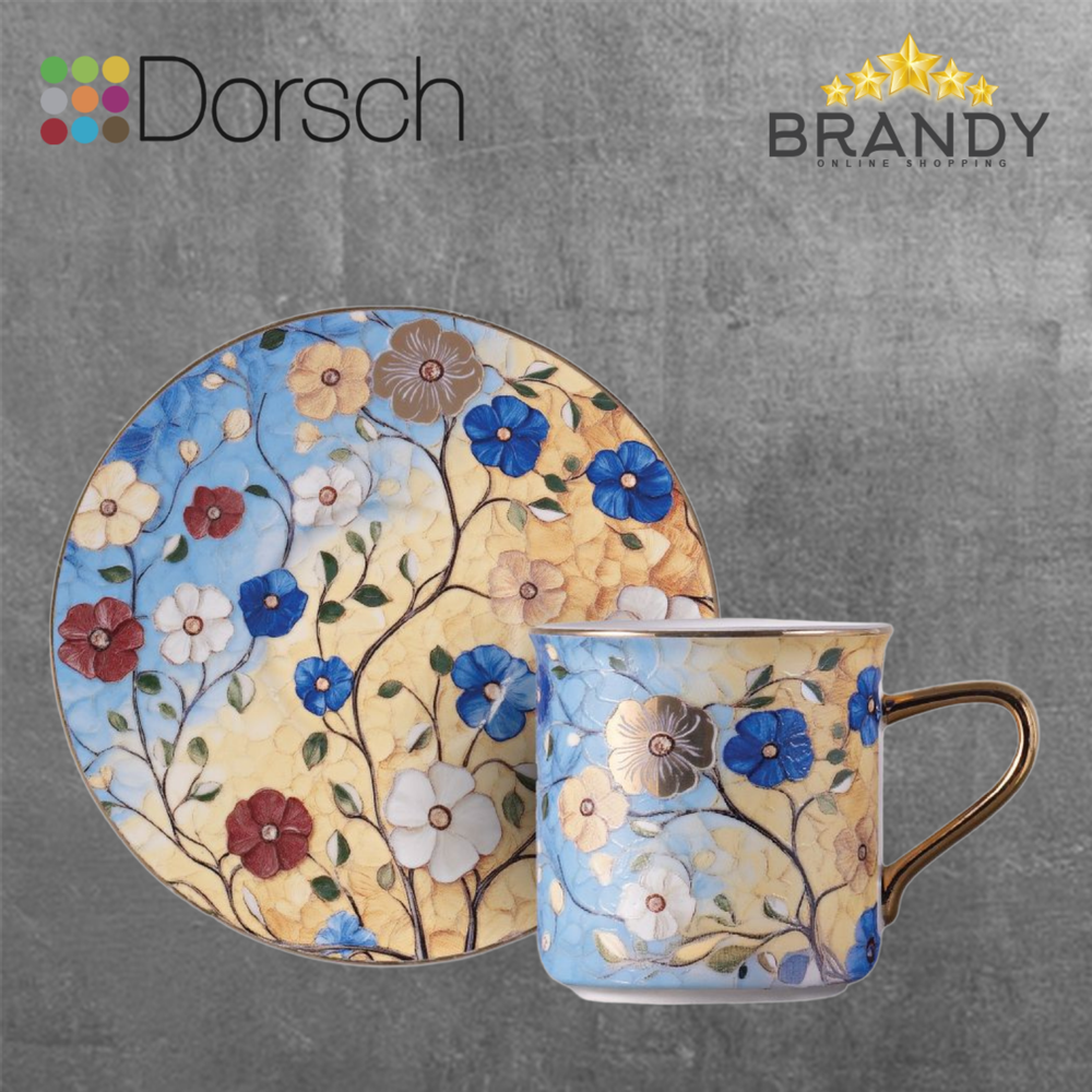 Dorsch Floris Coffee Cups Set 6pcs Porcelain 90ml Yellow-1