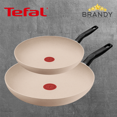 Tefal Beige Essential 2-Piece Frypan Set 24 cm & 28 cm