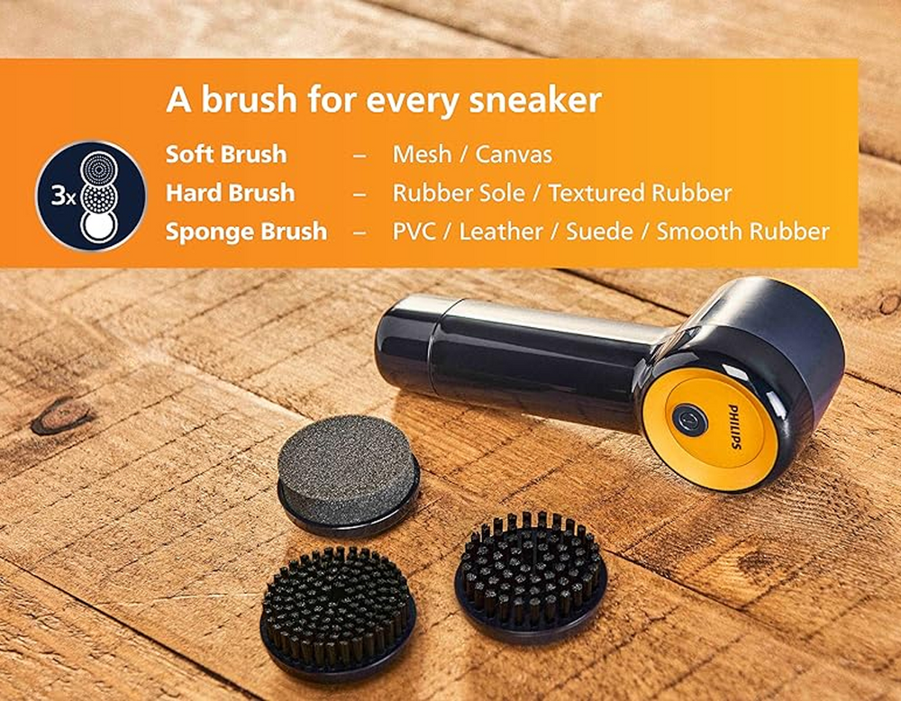 Philips Sneaker Cleaner GCA1000 - 3 Specialized Brushes