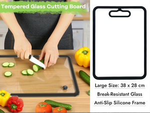 Dosthoff Tempered Glass Double-Sided Cutting Board 38 x 28 cm