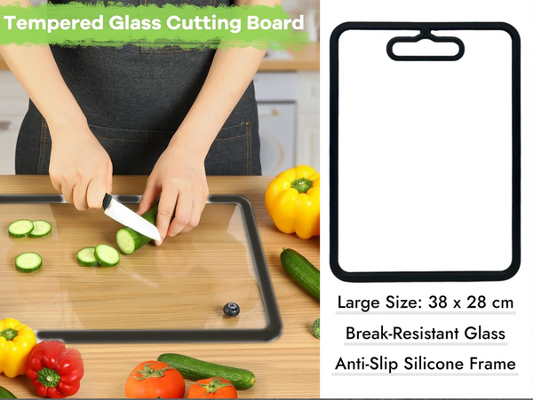 Dosthoff Tempered Glass Double-Sided Cutting Board 38 x 28 cm