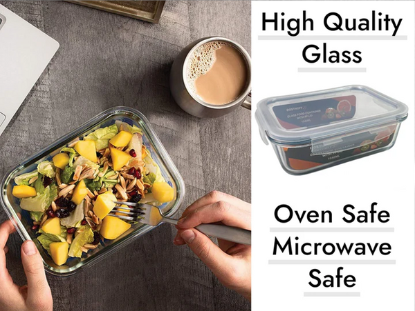 Dosthoff 3-Piece Rectangular Glass Containers with Lids