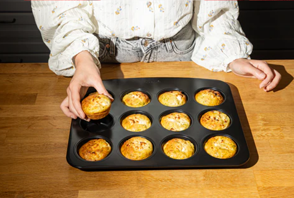 Pyrex Glide 12-Cup Muffin Pan Carbon Steel Nonstick GL12BU6-1