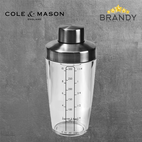 Cole & Mason Cambourne Salad Dressing Shaker 300ml SAN Body Steel Screw Lid
