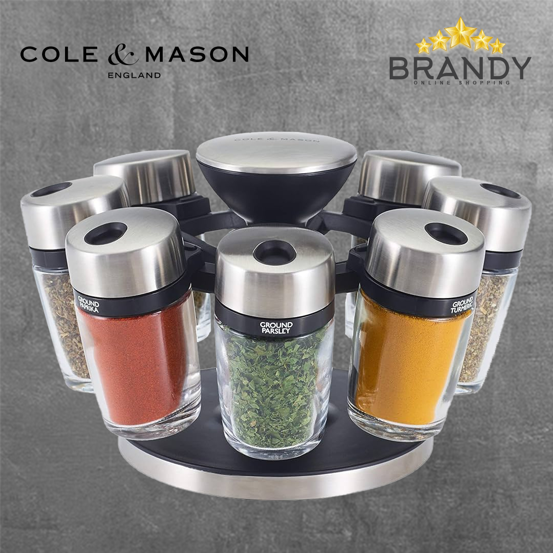 Cole & Mason Cambridge Herb & Spice Carousel 8-Jar Rotating Spice Rack
