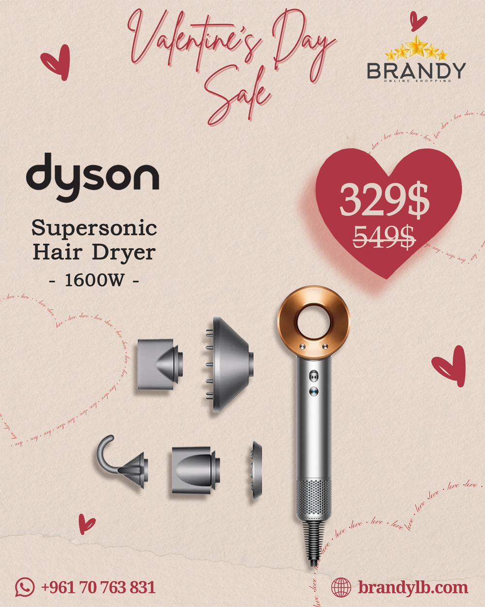 Supersonic Hair Dryer HD08 Nickel-Copper