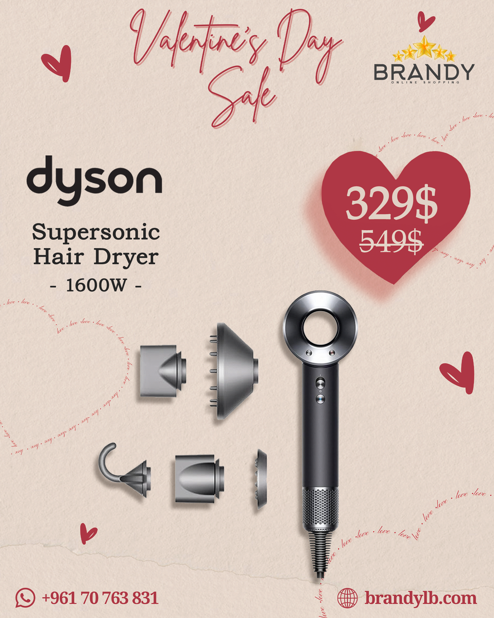 Supersonic Hair Dryer HD08 Black-Nickel