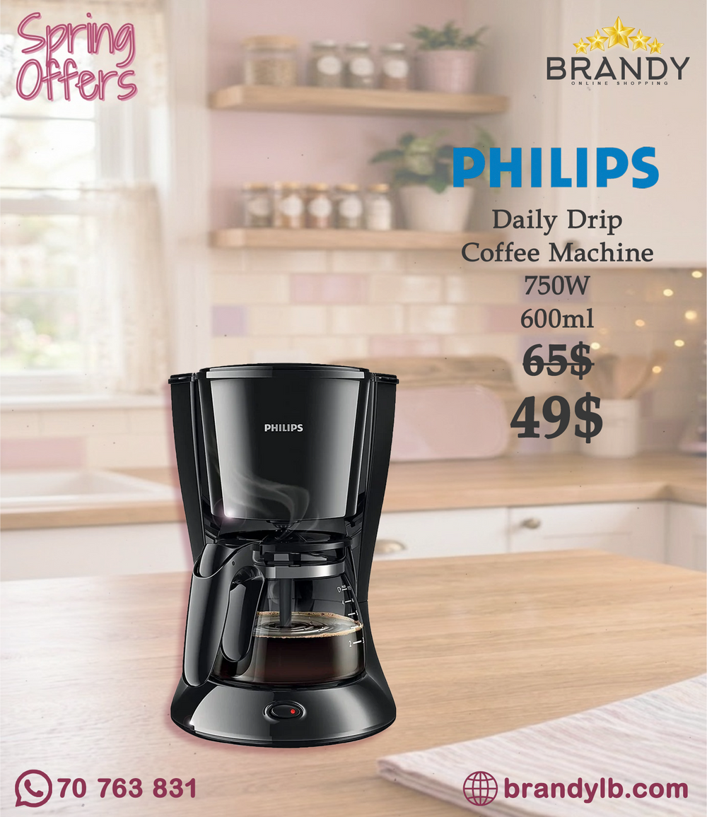 Philips HD7432 Daily Drip Coffee Maker 0.6L 7-Cup Black