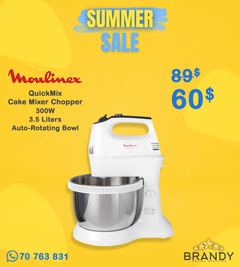 Moulinex QuickMix HM3121B1 Cake Mixer 300W Auto-Rotating 3.5L