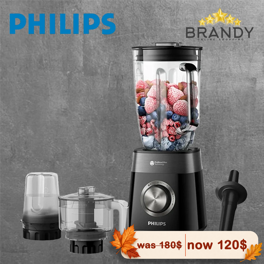 Philips 5000 Series Blender HR3033/00 1200W ProBlend Plus 2L Glass Jar