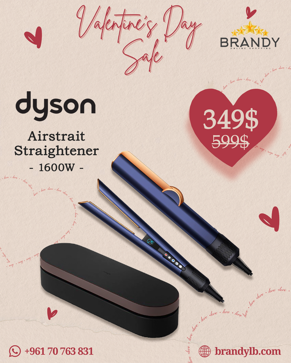 Airstrait Pursian Blue Hair Straightener HT01