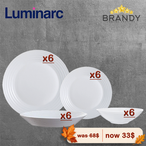 Luminarc Harena White Opal 24-Piece Dinner Set N8604