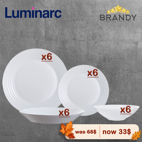Luminarc Harena White Opal 24-Piece Dinner Set N8604